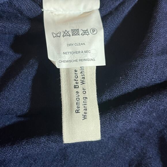 J Crew Merino Wool Sweater Womens Large Blue Knit Tie Side Casual Preppy Classic - Picture 9 of 11